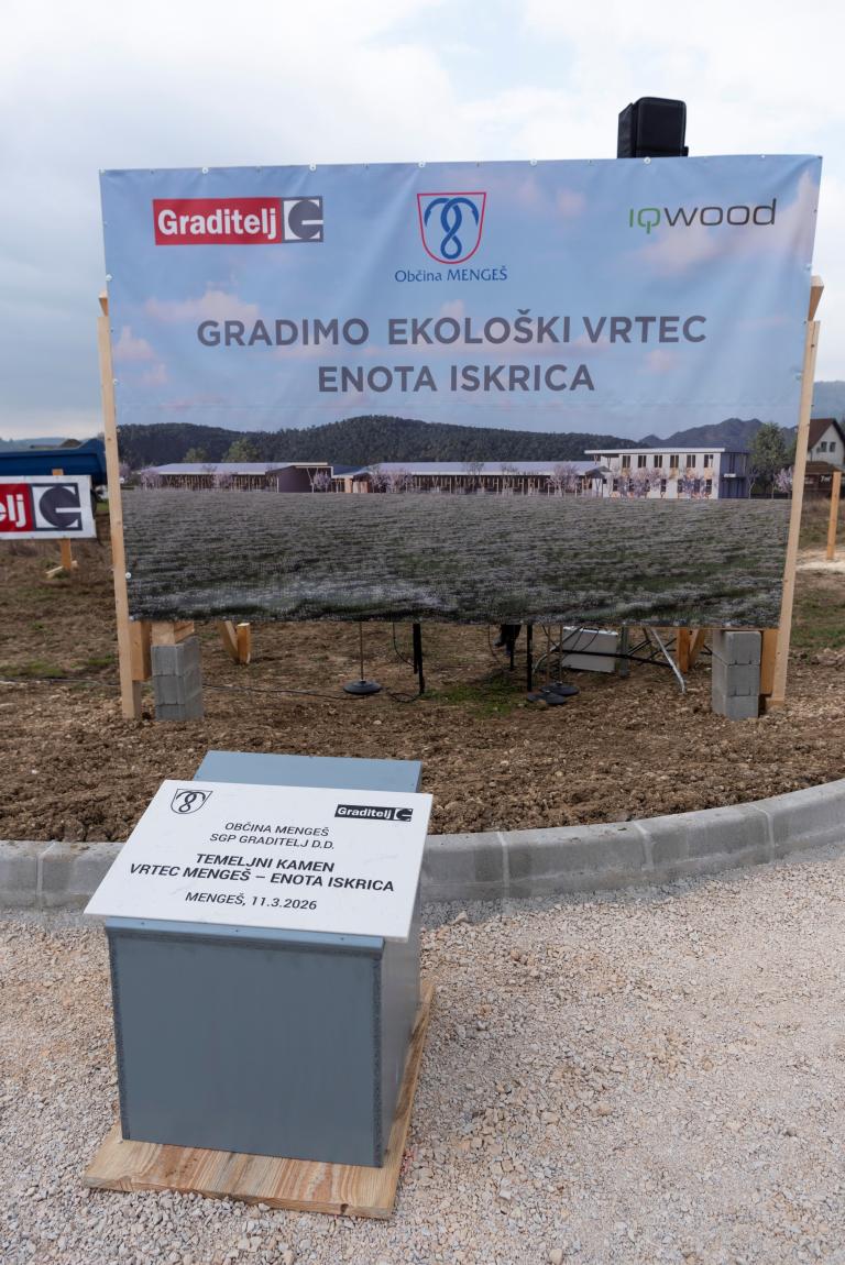 Grundstein für neuen Kindergarten in Mengeš (Slowenien) gelegt