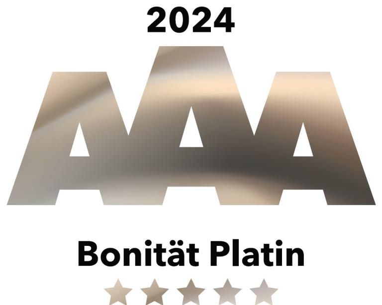 Platinum Zertifikat der Bonitätsexzellenz 2024